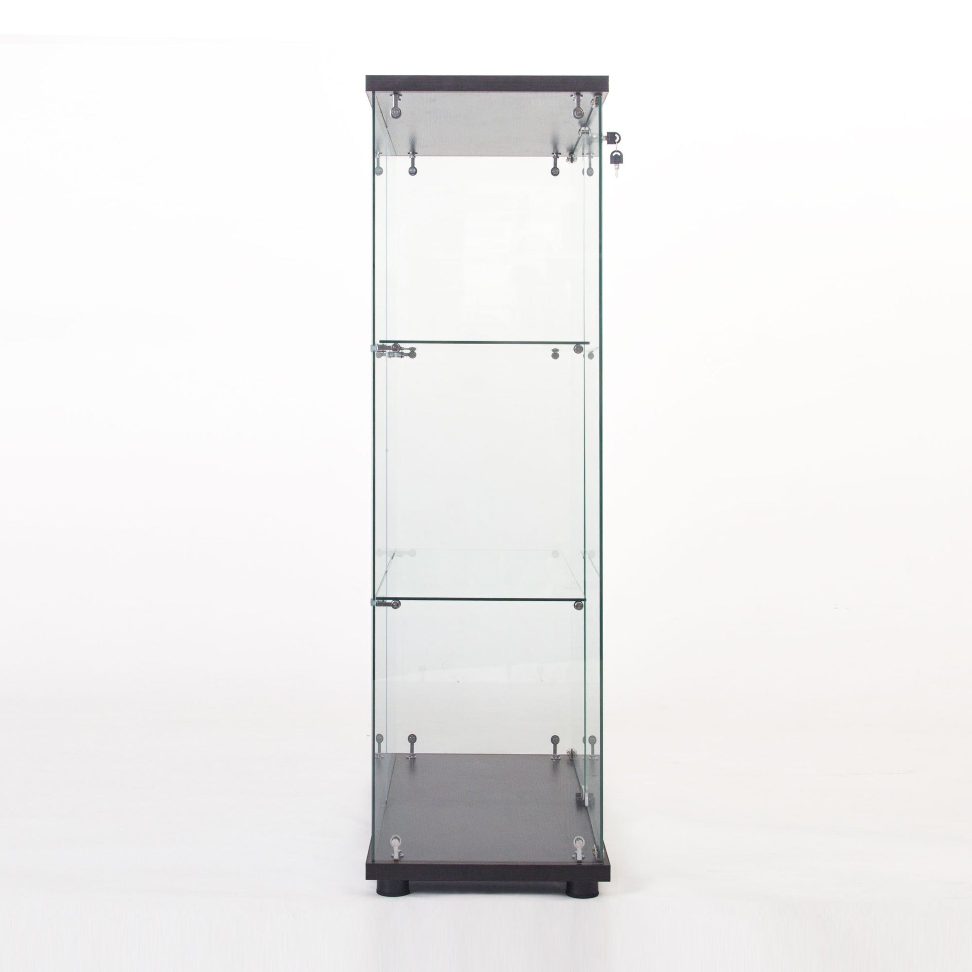 One Door Glass Cabinet Glass Display Cabinet with 3 black-glass