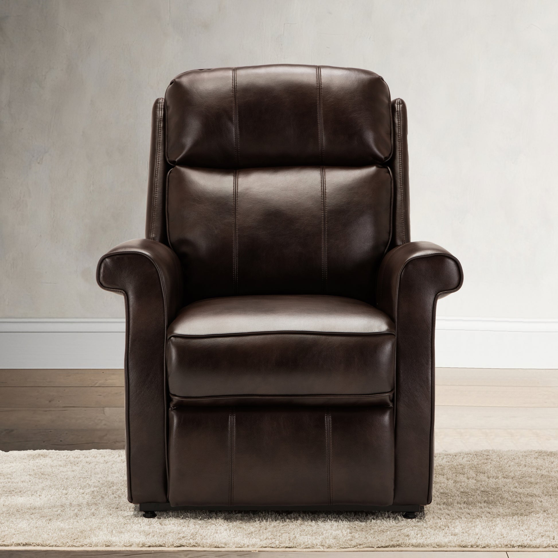 Landis Brown Traditional Lift Chair brown-foam-pu leather