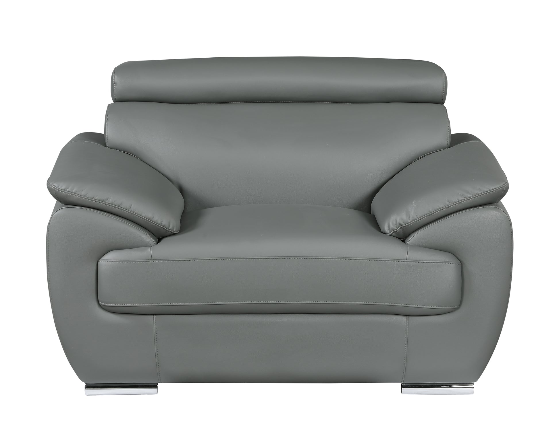 Genuine Leather Chair gray-foam-leather