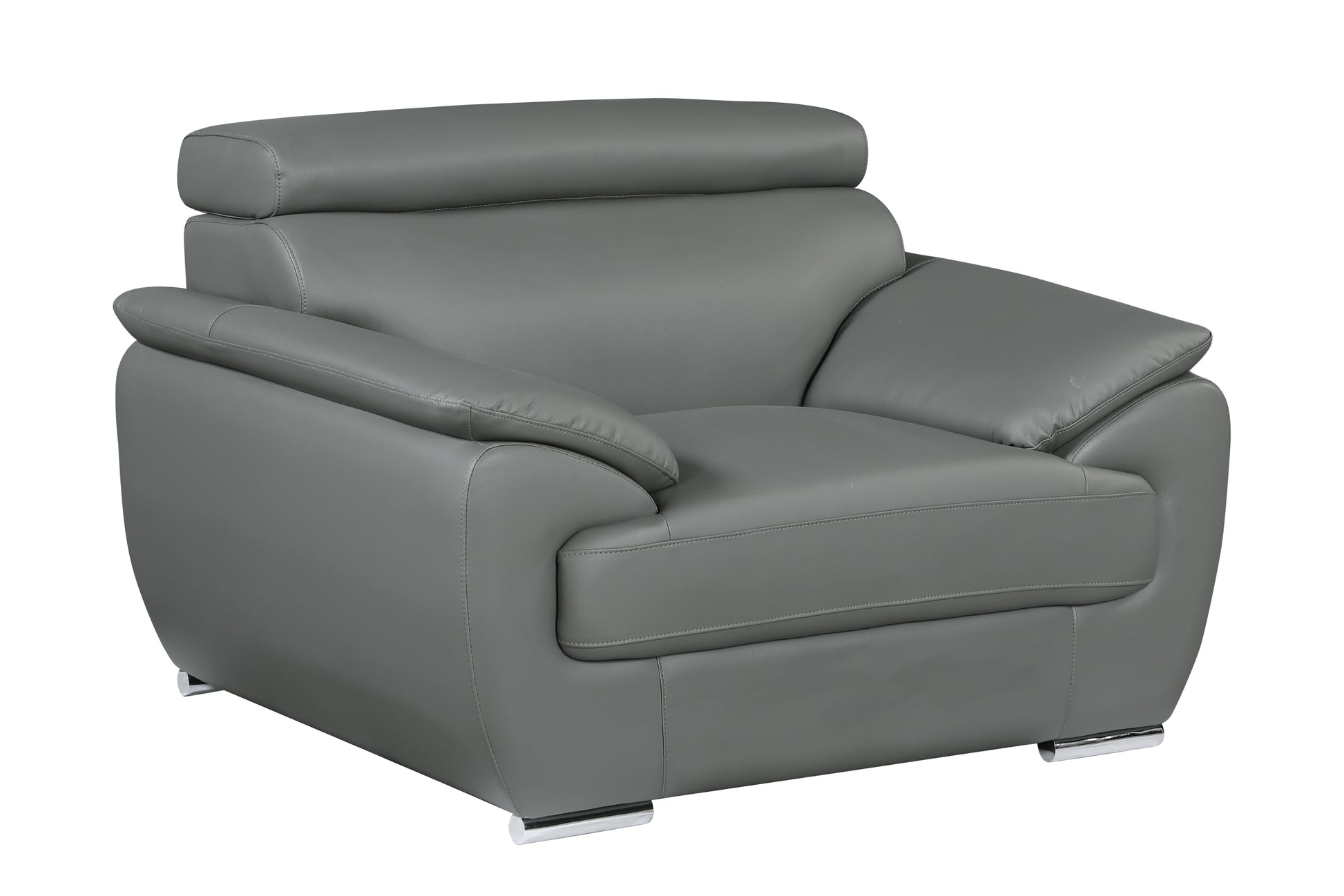 Genuine Leather Chair gray-foam-leather