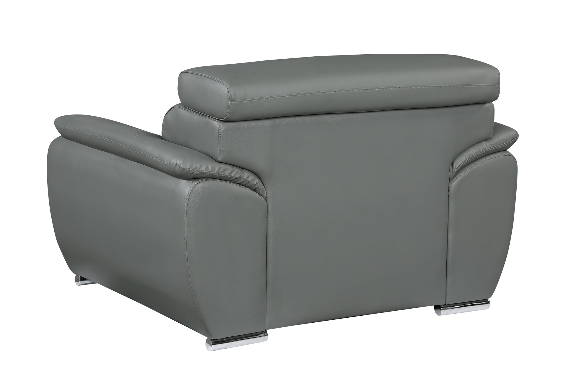 Genuine Leather Chair gray-foam-leather