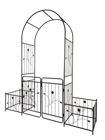 Metal Garden Arch With Gate 79.5'' Wide X 86.6''