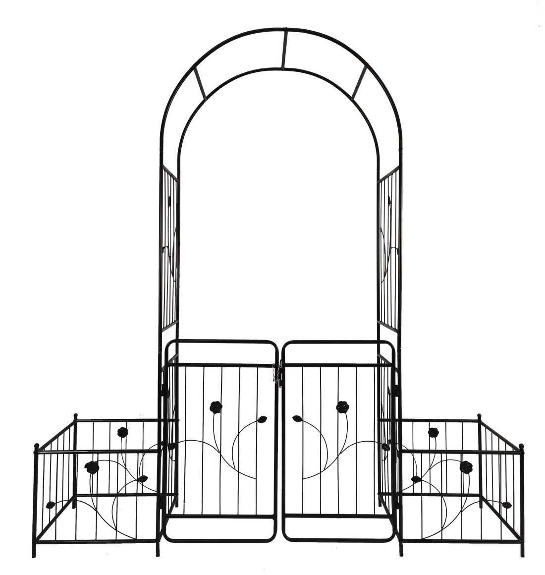 Metal Garden Arch With Gate 79.5'' Wide X 86.6''