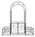 Metal Garden Arch With Gate 79.5'' Wide X 86.6''