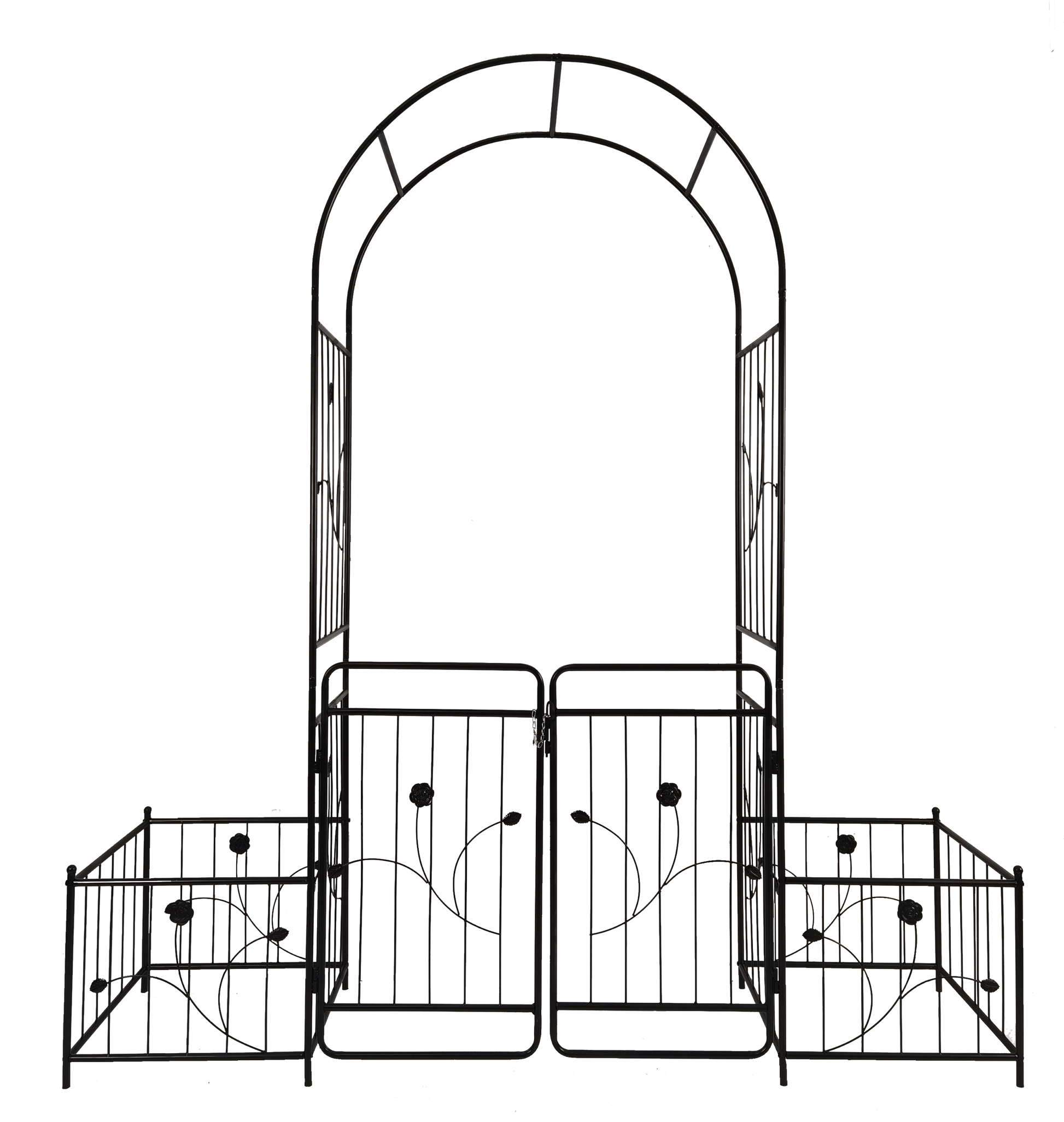 Metal Garden Arch With Gate 79.5'' Wide X 86.6''