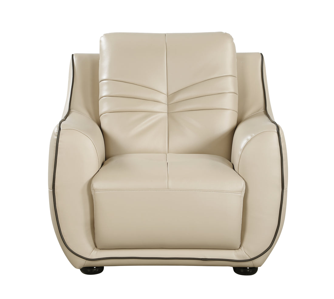 Genuine Leather Chair beige-foam-leather