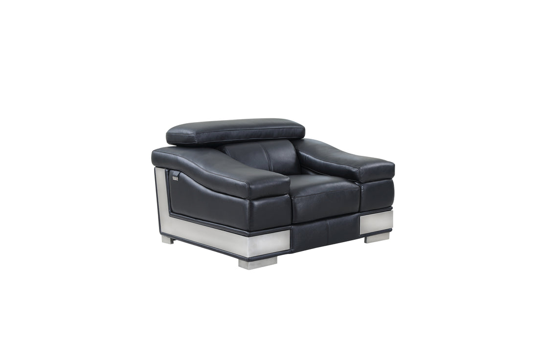 Top Grain Italian Leather Chair black-foam-leather