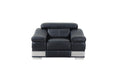 Top Grain Italian Leather Chair black-foam-leather