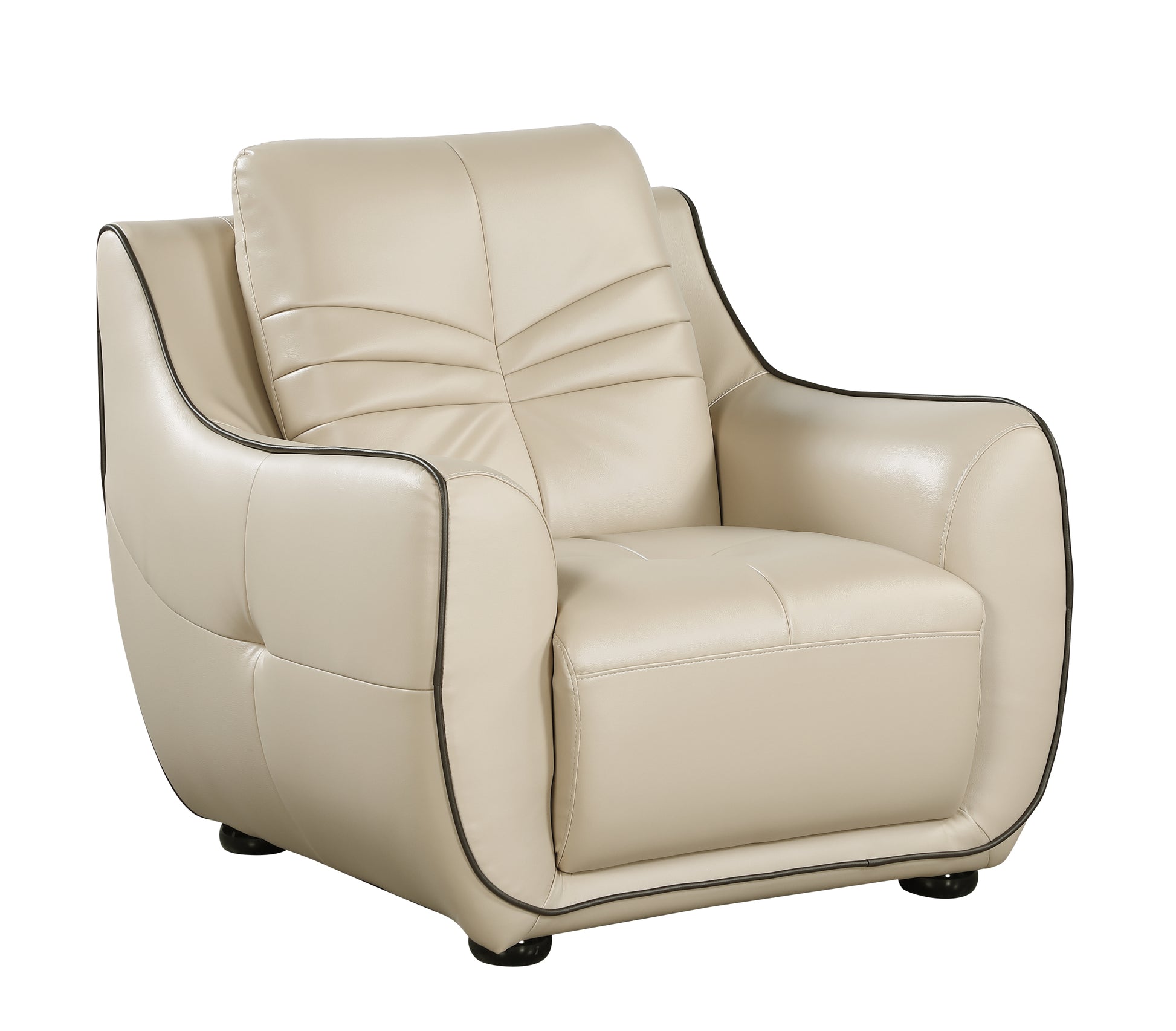 Genuine Leather Chair beige-foam-leather