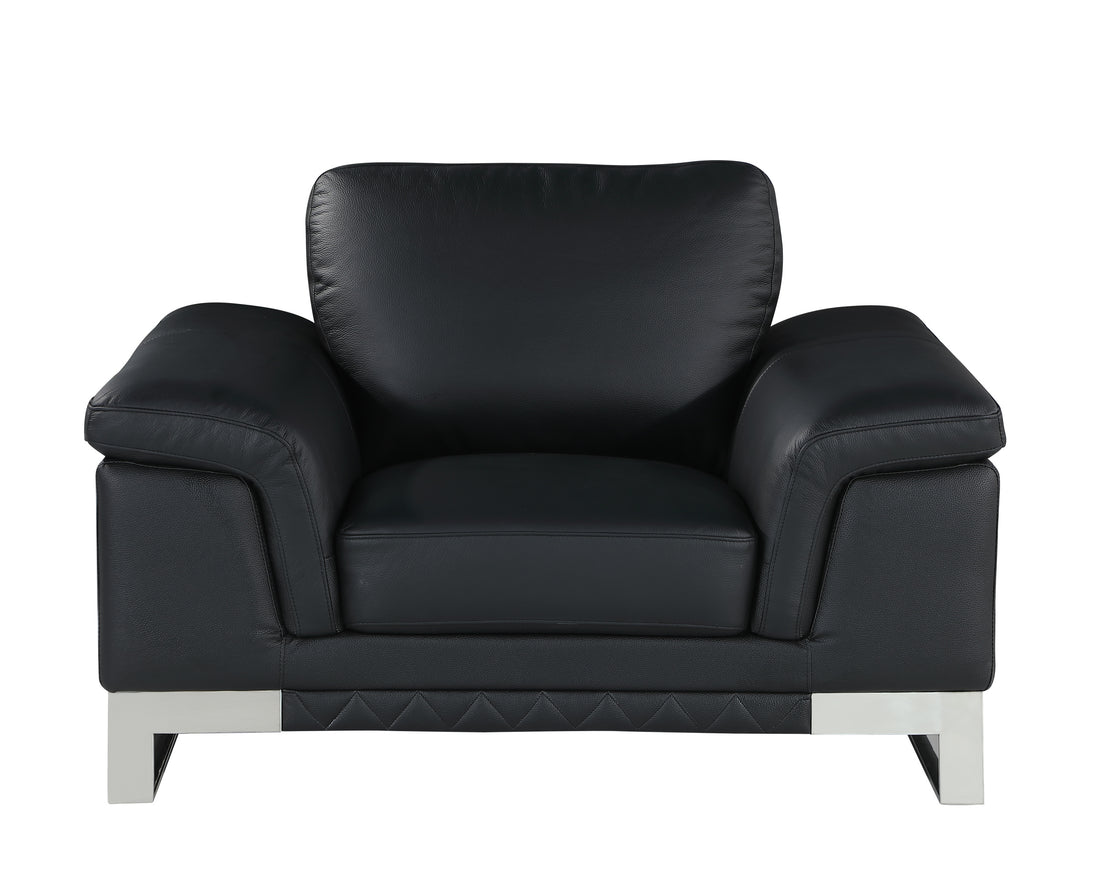 Top Grain Italian Leather Chair black-foam-leather