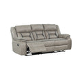 Denali Faux Leather Upholstered 3 Pc Sofa Set Made gray-faux leather-metal-primary living