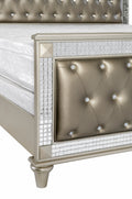 Glamorous Style Champagne Finish Queen Bed 1pc box spring