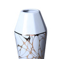 White Ceramic Vase with Gold Organic Accent Design white-ceramic