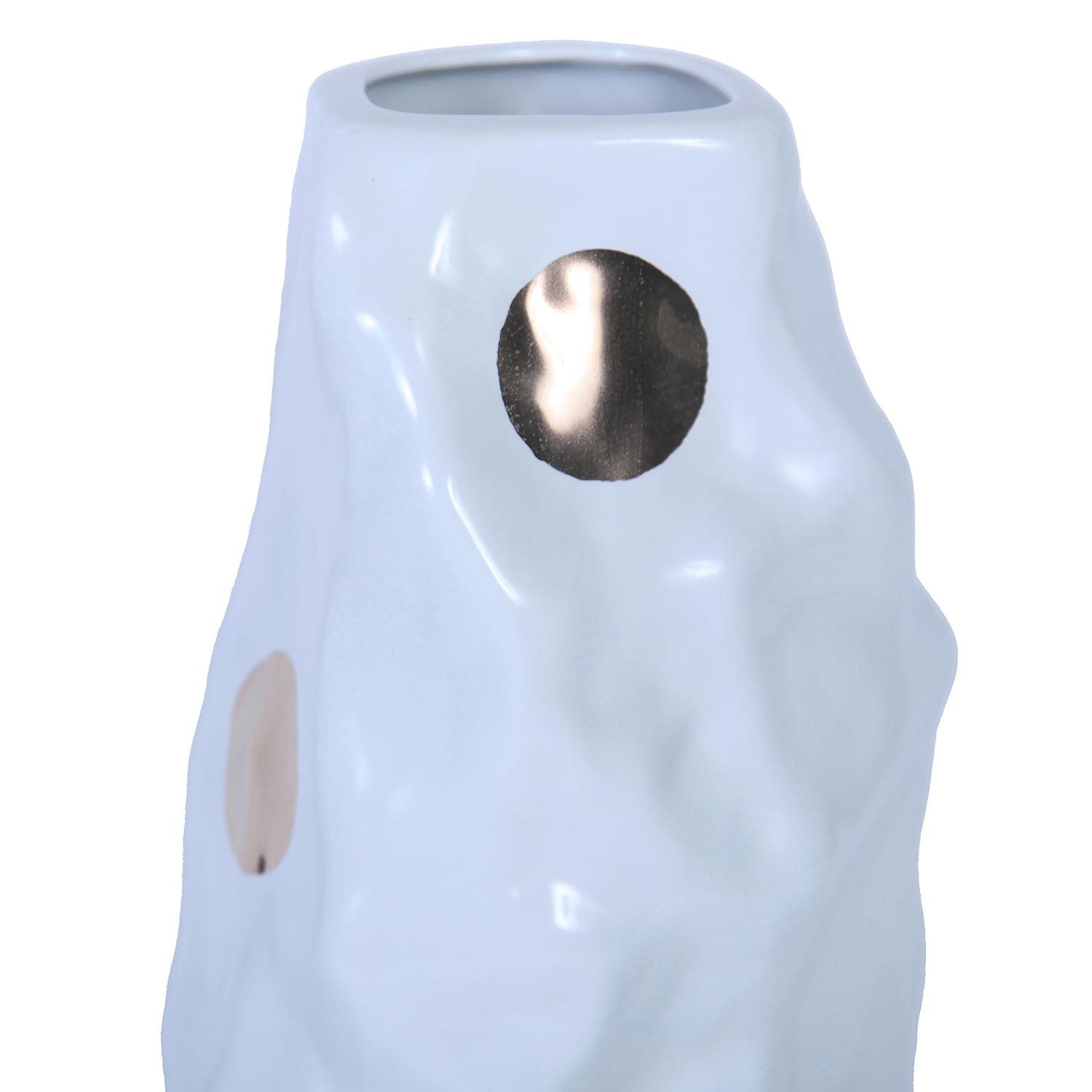 Modern and Elegant White Ceramic Vase with Gold Design white-ceramic