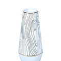 White Ceramic Vase with Gold Wood Grain Design Elegant white-ceramic