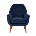 Astrid Mid Century Navy Blue Velvet Arm Chair navy blue-foam-velvet