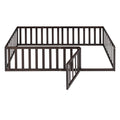 Twin Size Wood Floor Bed Frame With Fence And