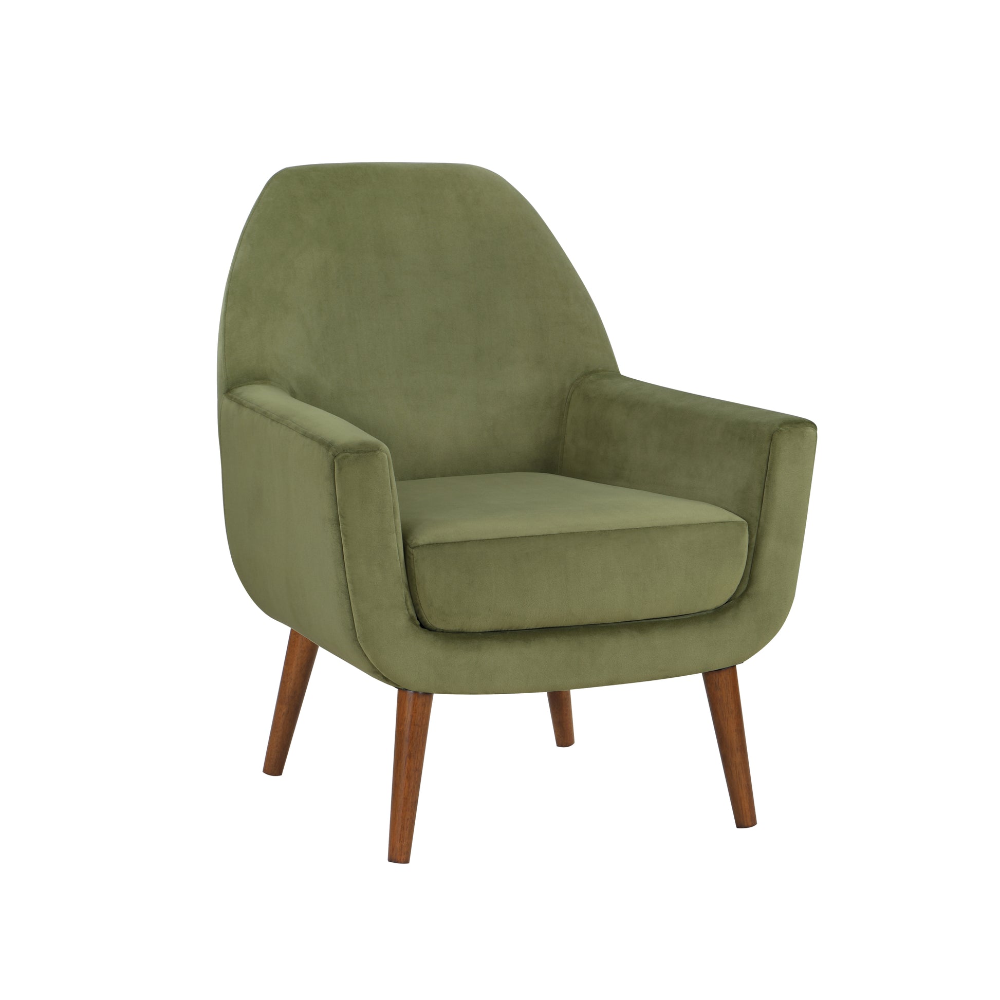 Astrid Mid Century Green Velvet Arm Chair green-foam-velvet