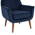 Astrid Mid Century Navy Blue Velvet Arm Chair navy blue-foam-velvet