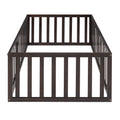 Twin Size Wood Floor Bed Frame With Fence And