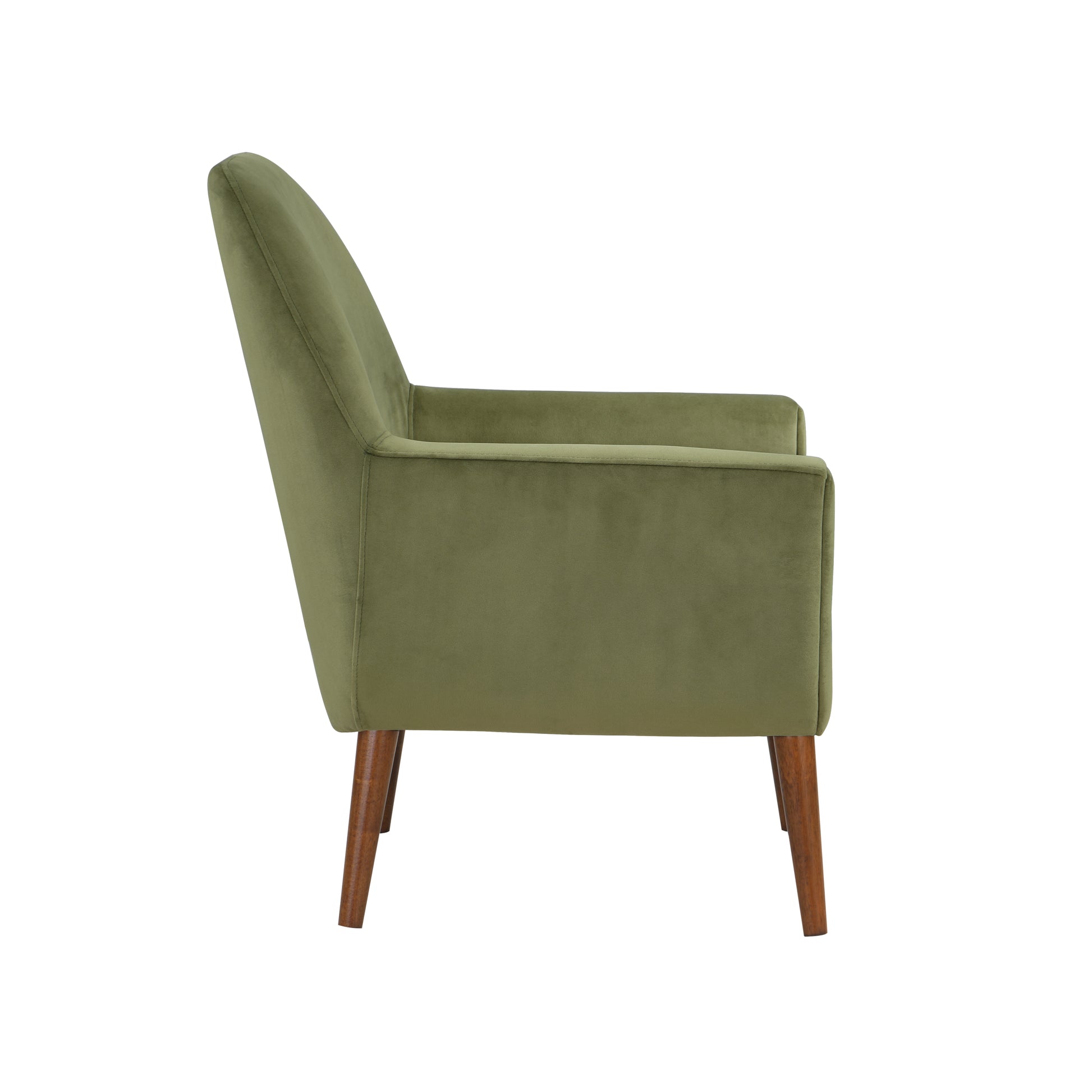 Astrid Mid Century Green Velvet Arm Chair green-foam-velvet