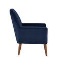 Astrid Mid Century Navy Blue Velvet Arm Chair navy blue-foam-velvet