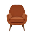 Astrid Mid Century Burnt Orange Velvet Arm Chair orange-foam-velvet