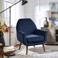 Astrid Mid Century Navy Blue Velvet Arm Chair navy blue-foam-velvet