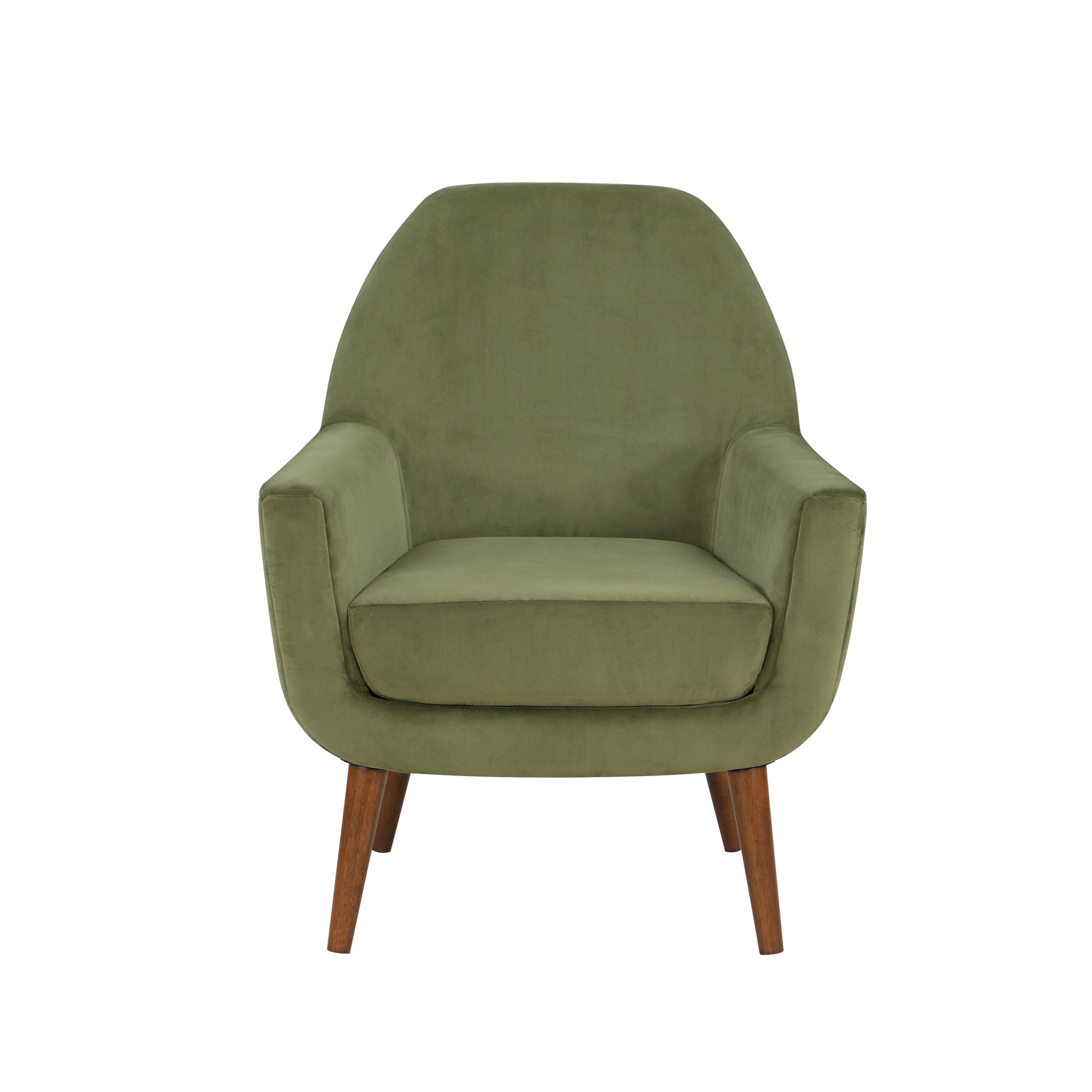 Astrid Mid Century Green Velvet Arm Chair green-foam-velvet