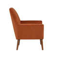 Astrid Mid Century Burnt Orange Velvet Arm Chair orange-foam-velvet