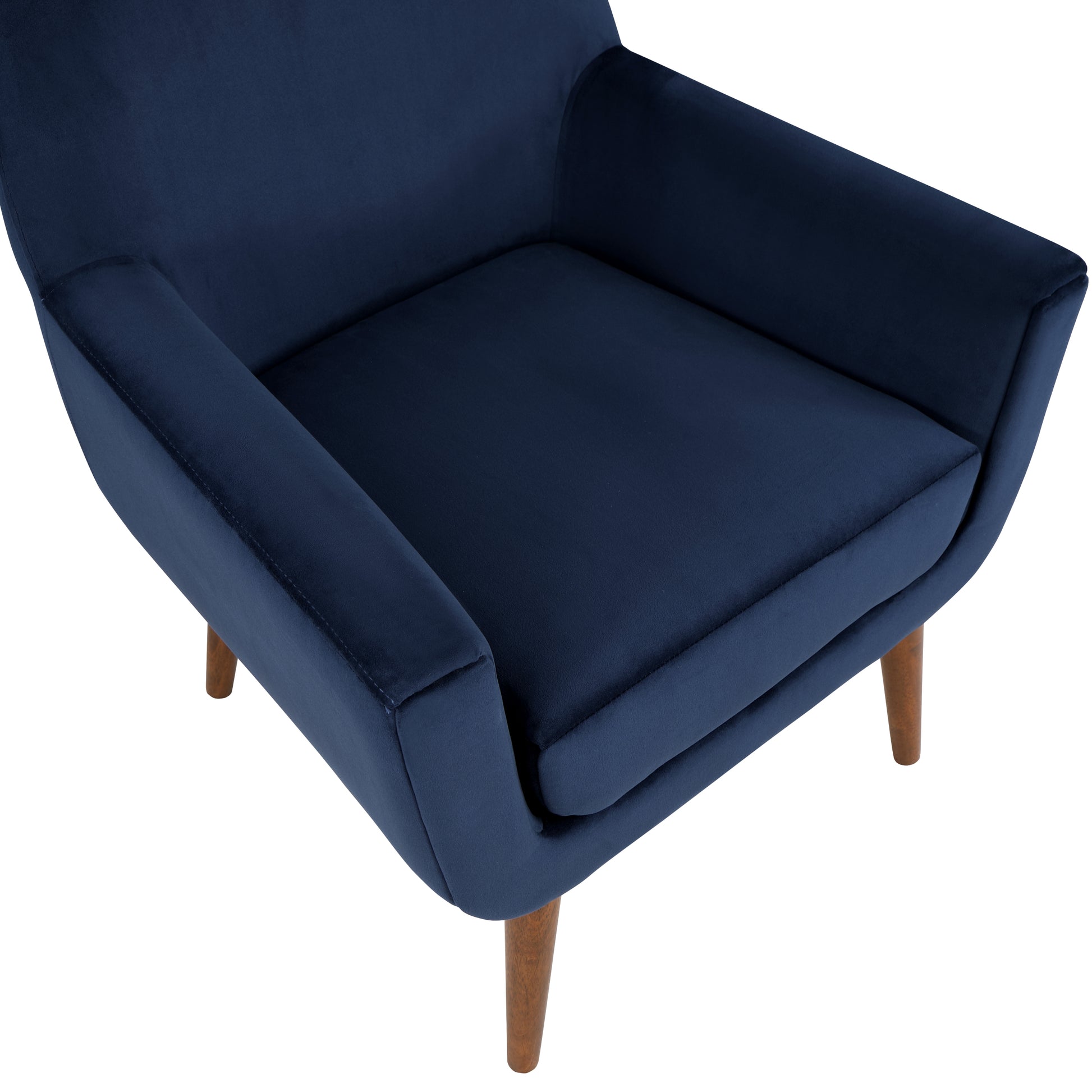 Astrid Mid Century Navy Blue Velvet Arm Chair navy blue-foam-velvet