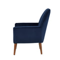 Astrid Mid Century Navy Blue Velvet Arm Chair navy blue-foam-velvet