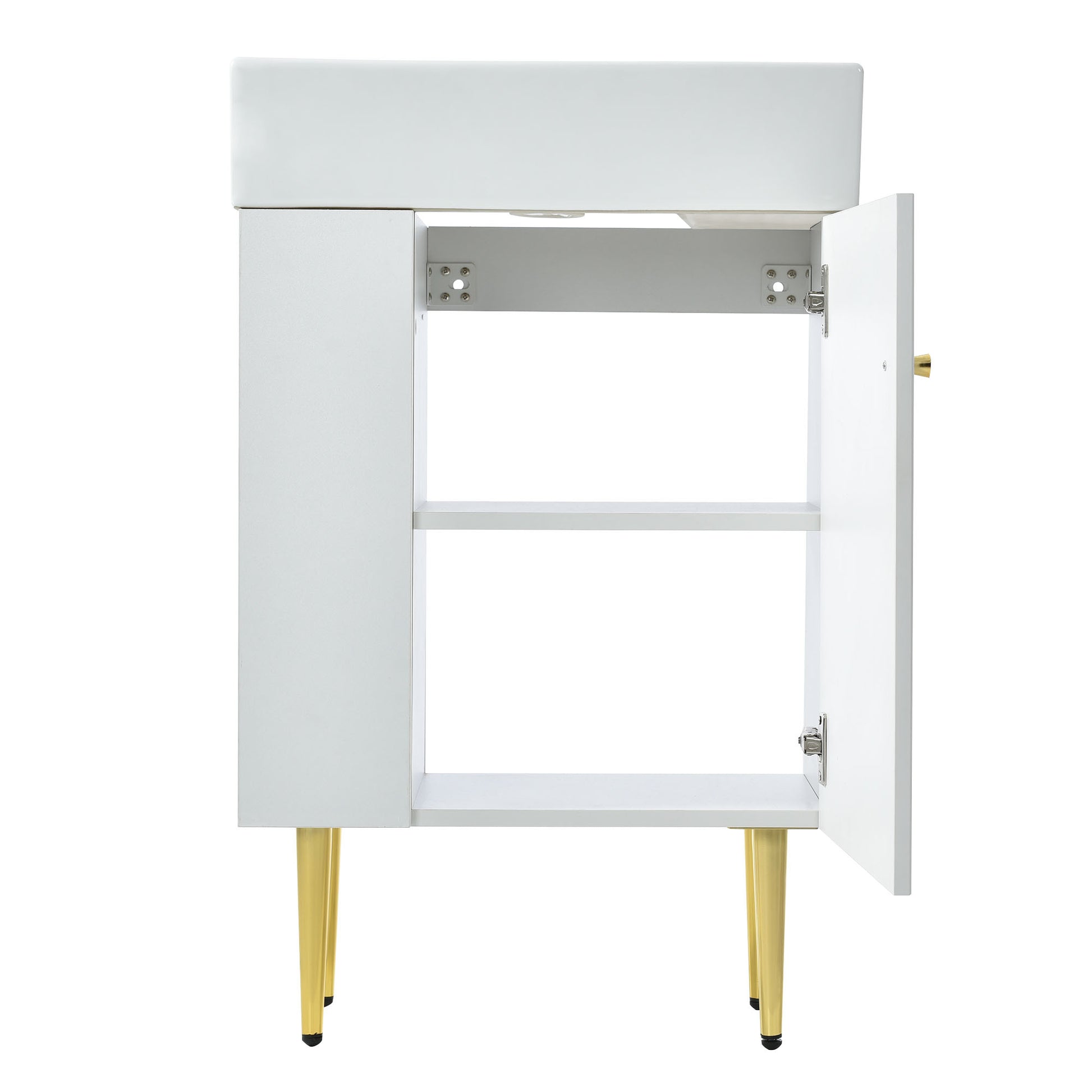 21.6" white Bathroom vanity, Combo Cabinet, Bathroom white-ceramic+mdf