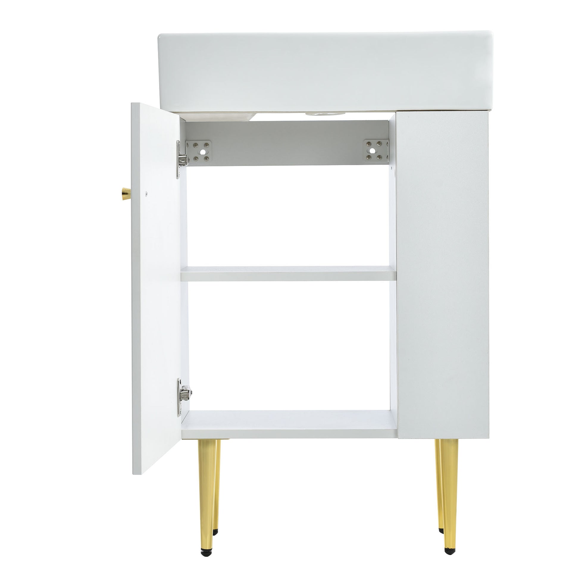 21.6" white Bathroom vanity, Combo Cabinet, Bathroom white-ceramic+mdf