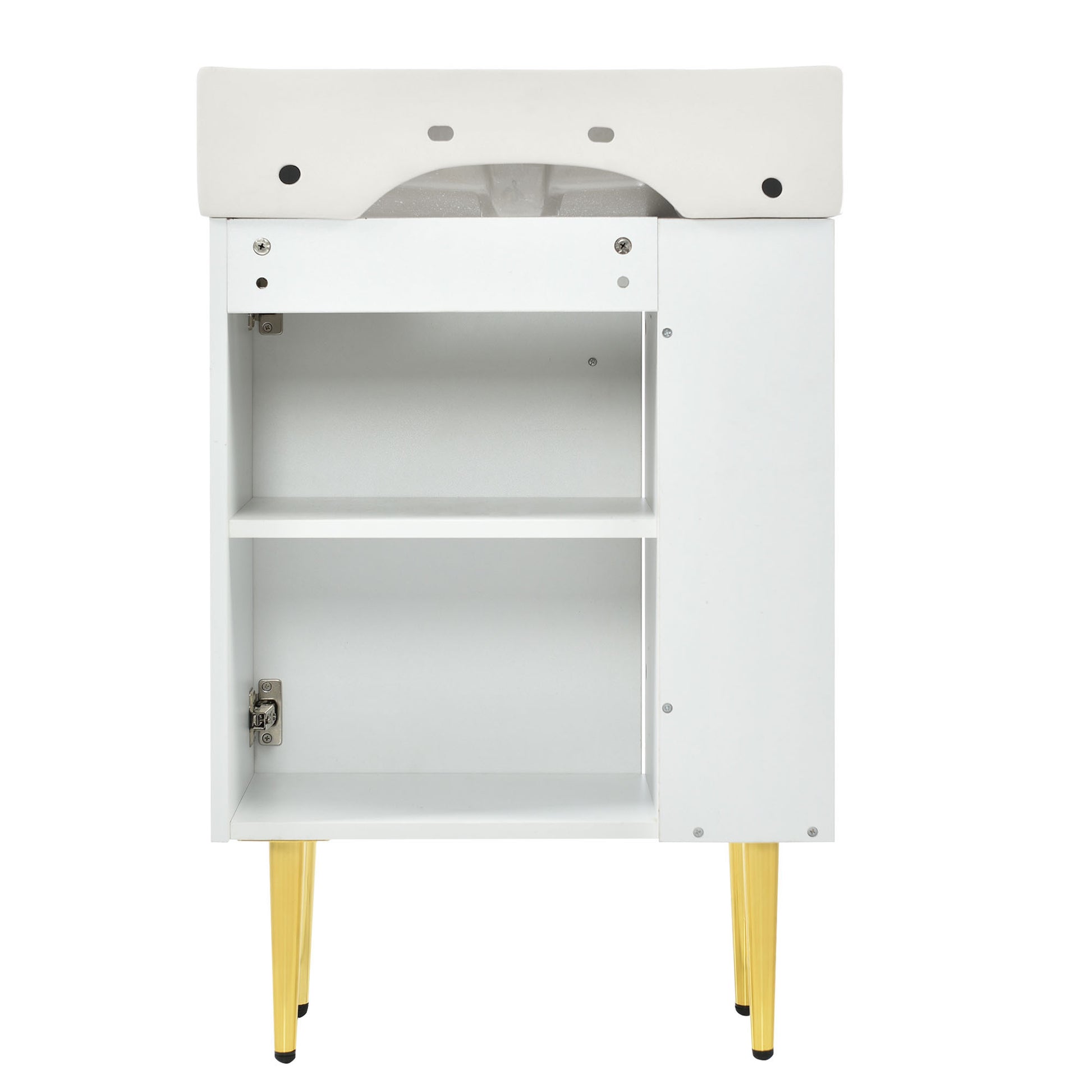 21.6" white Bathroom vanity, Combo Cabinet, Bathroom white-ceramic+mdf