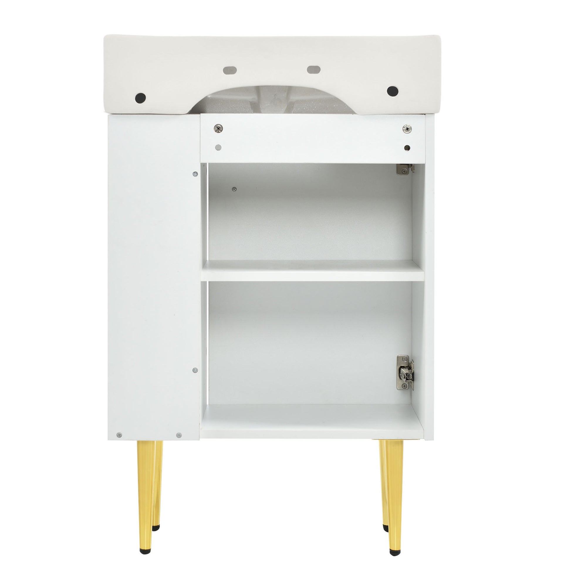 21.6" white Bathroom vanity, Combo Cabinet, Bathroom white-ceramic+mdf