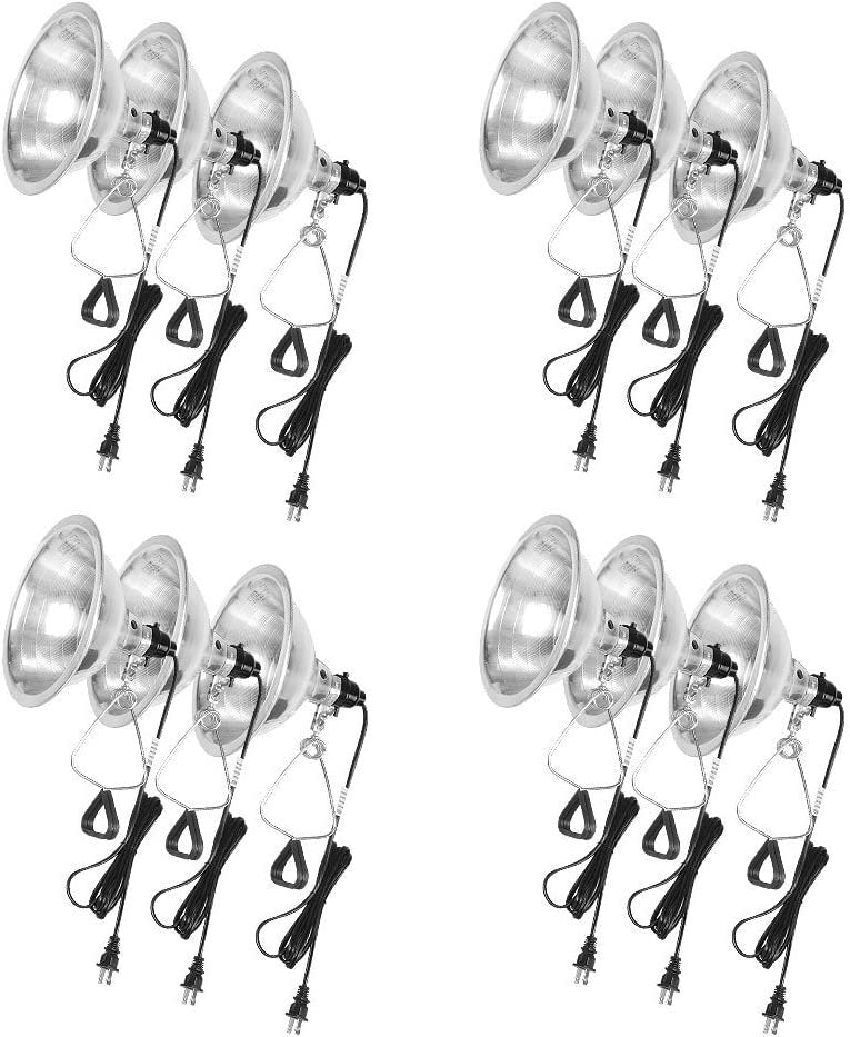 Simple Deluxe 12 Pack Clamp Lamp Light with 8.5 Inch white-metal