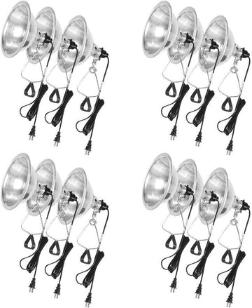 Simple Deluxe 12 Pack Clamp Lamp Light with 8.5 Inch white-metal