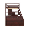 Twin Size Loft Bed with 7 Drawers 2 Shelves and Desk espresso-plywood