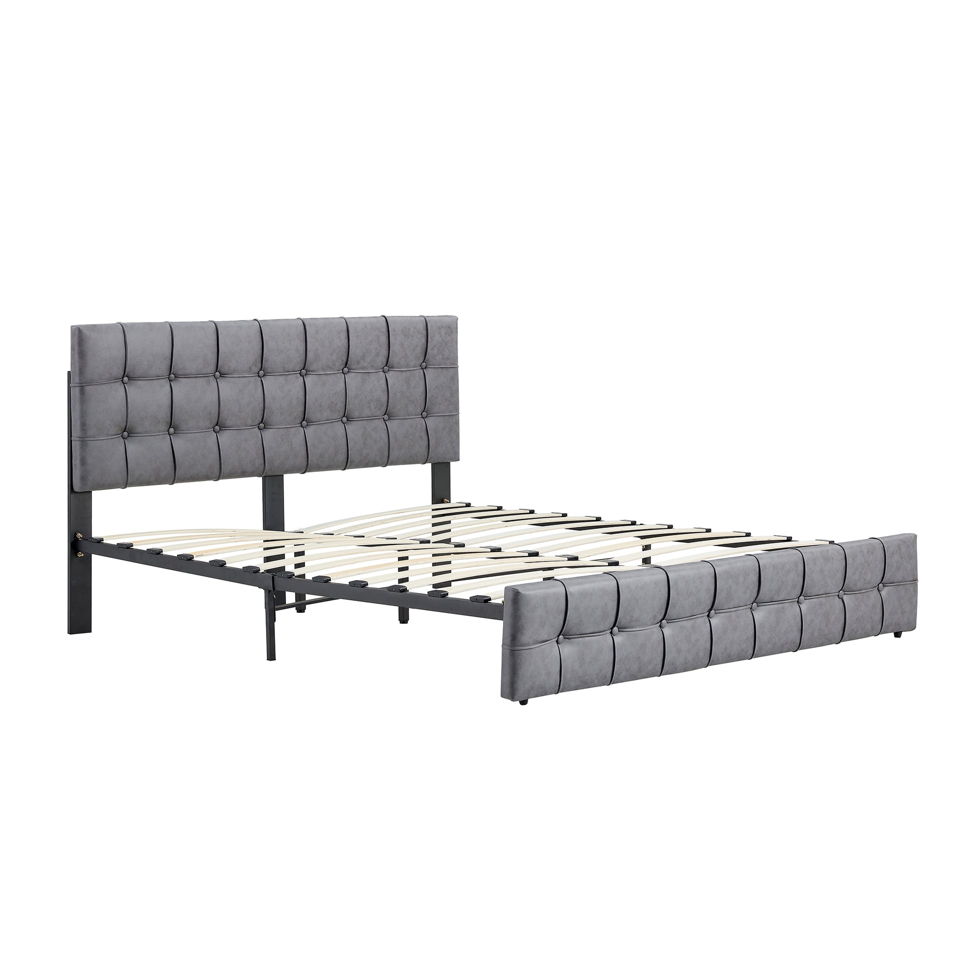 Queen Size Bed Frame, Modern Upholstered Platform