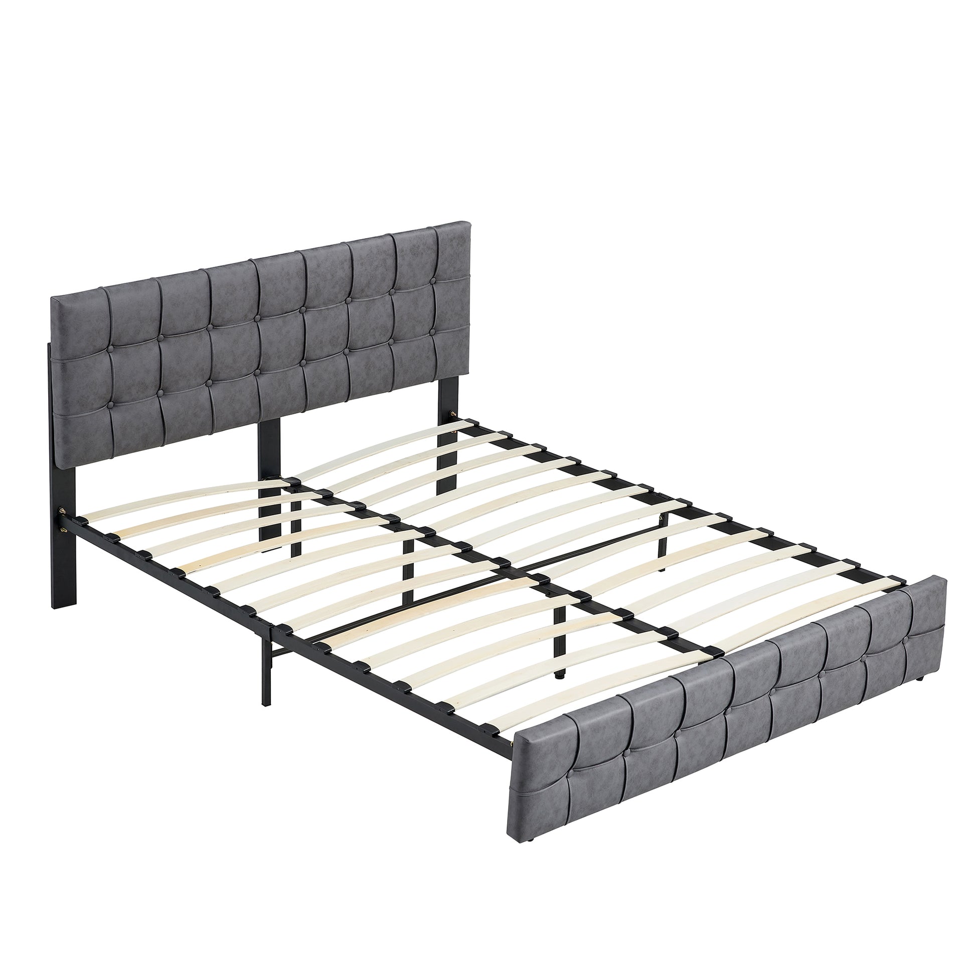 Queen Size Bed Frame, Modern Upholstered Platform