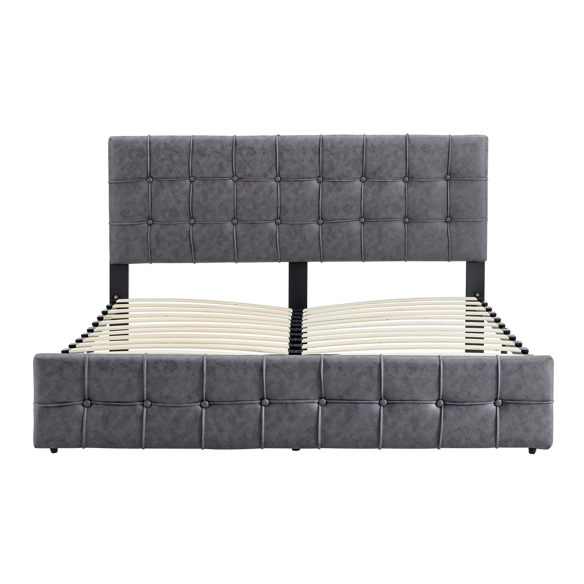 Queen Size Bed Frame, Modern Upholstered Platform