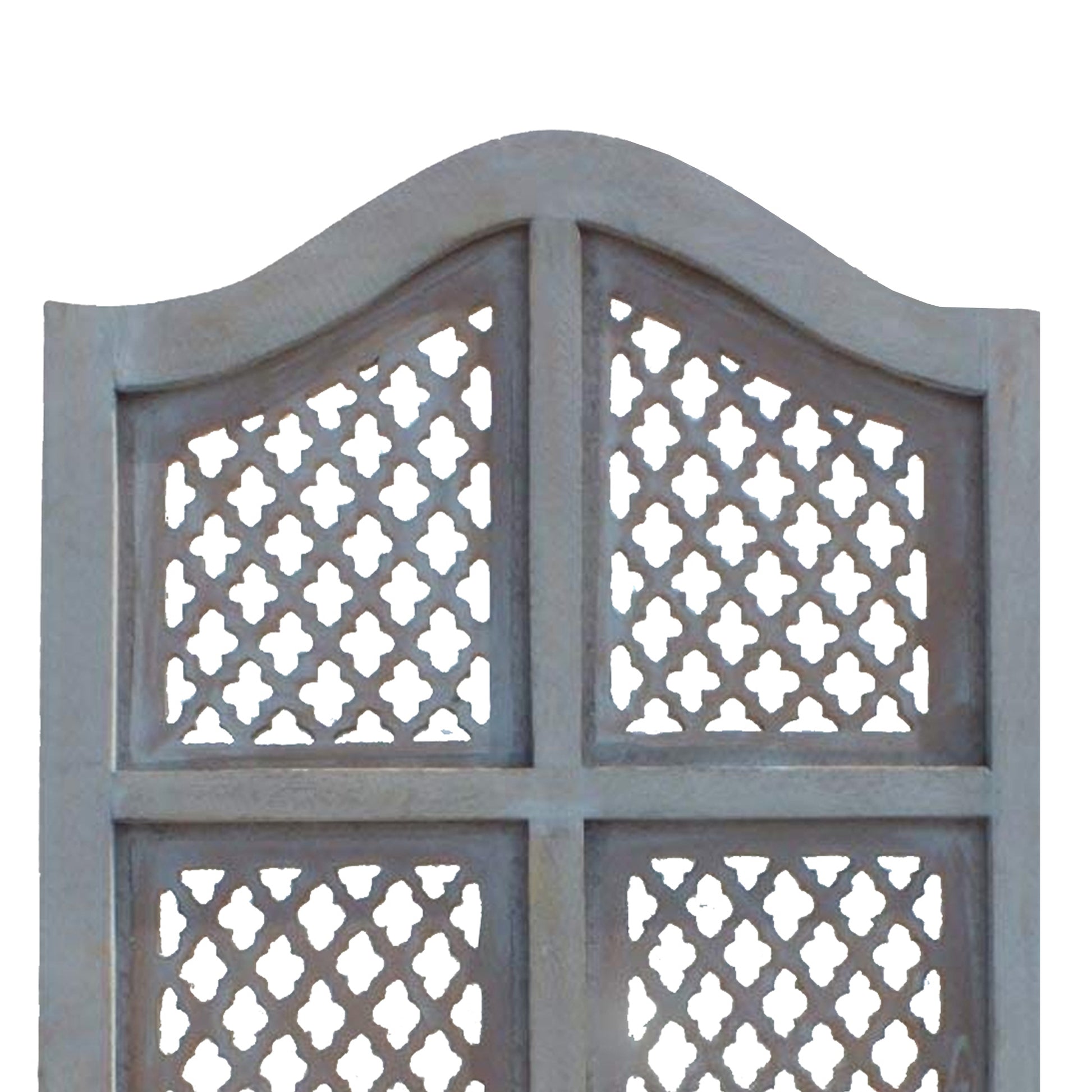 Three Panel Wooden Room Divider with Traditional