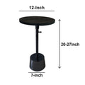 Aluminum Frame Round Side Table with Marble Top and black-aluminum