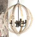 Calder Wooden Orb Shape Chandelier With Metal