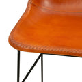 Bar Height Chair with Genuine Leather Upholstery