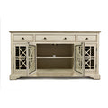 Koi 60 Inch Acacia Wood Sideboard Buffet TV white-mdf+glass