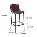 31 Inch Bar Height Chair, Genuine Leather