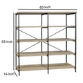 63 Inch Industrial 4 Tier Bookshelf,