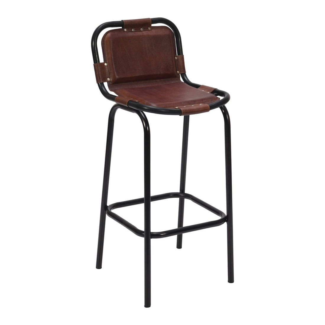 31 Inch Bar Height Chair, Genuine Leather